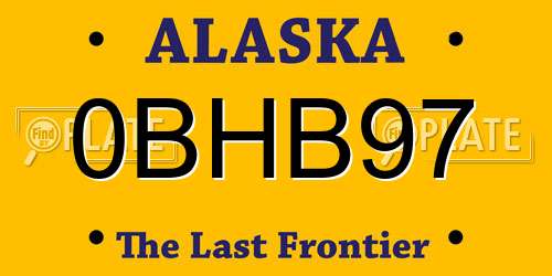 0BHB97 Alaska License Plate