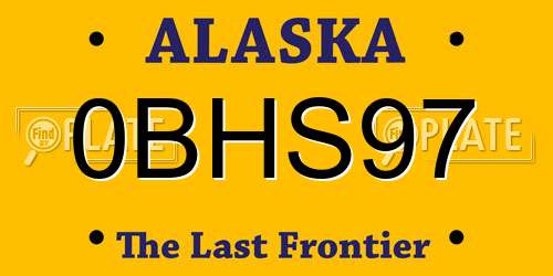 0BHS97 Alaska License Plate