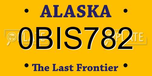 0BIS782 Alaska License Plate