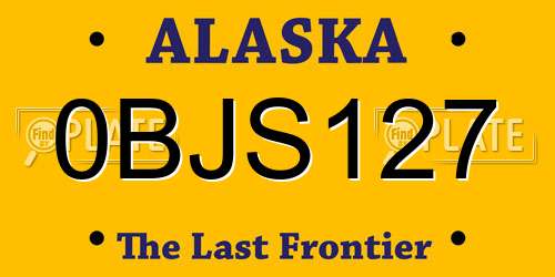 0BJS127 Alaska License Plate