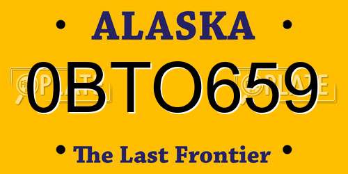 0BTO659 Alaska License Plate