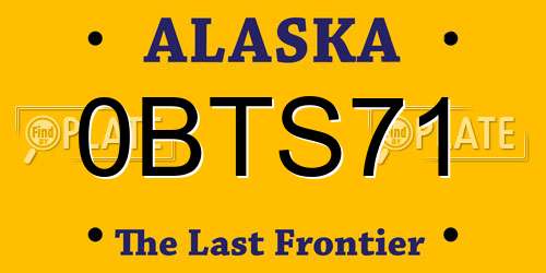 0BTS71 Alaska License Plate