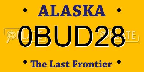 0BUD28 Alaska License Plate