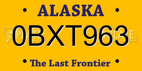 0BXT963 Alaska License Plate