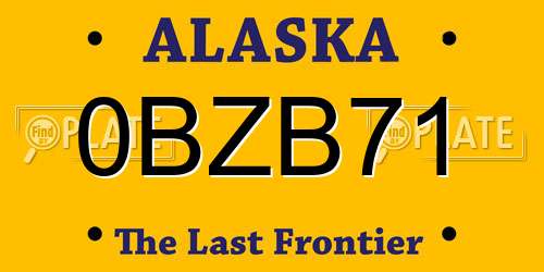 0BZB71 Alaska License Plate