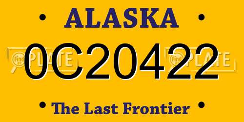 0C20422 Alaska License Plate