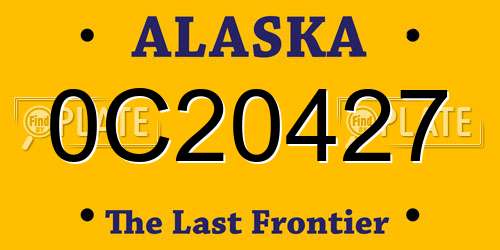 0C20427 Alaska License Plate