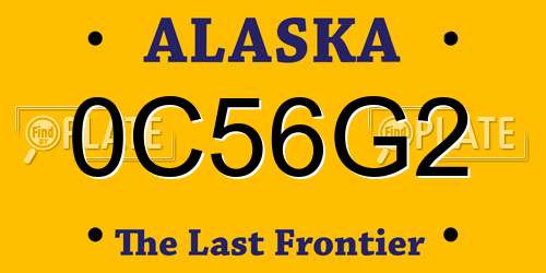 0C56G2 Alaska License Plate