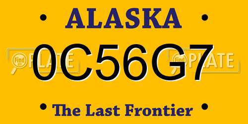 0C56G7 Alaska License Plate