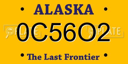 0C56O2 Alaska License Plate
