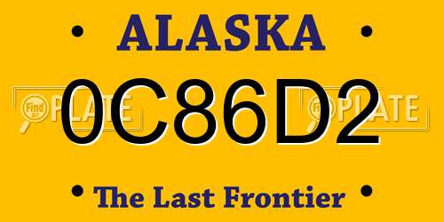 0C86D2 Alaska License Plate