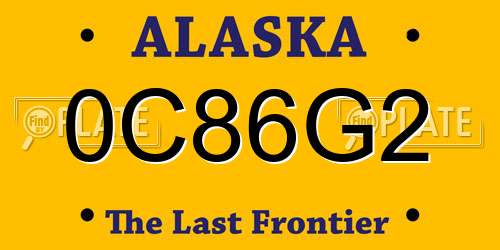 0C86G2 Alaska License Plate