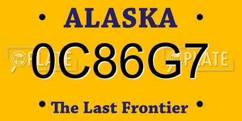 0C86G7 Alaska License Plate