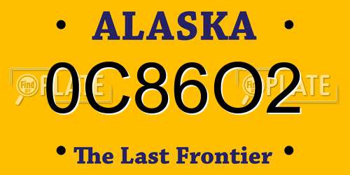 0C86O2 Alaska License Plate