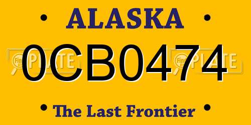 0CB0474 Alaska License Plate