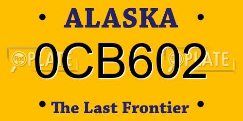 0CB602 Alaska License Plate