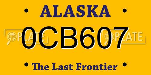 0CB607 Alaska License Plate