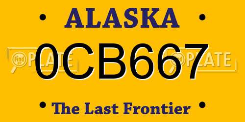 0CB667 Alaska License Plate