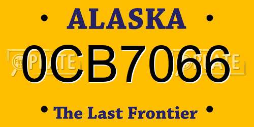0CB7066 Alaska License Plate