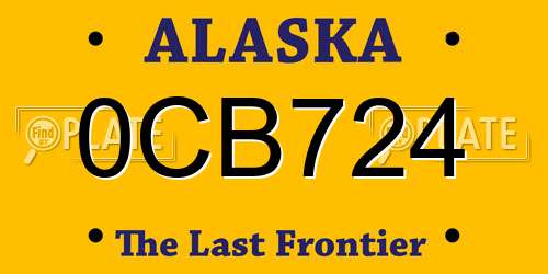0CB724 Alaska License Plate