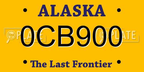 0CB900 Alaska License Plate