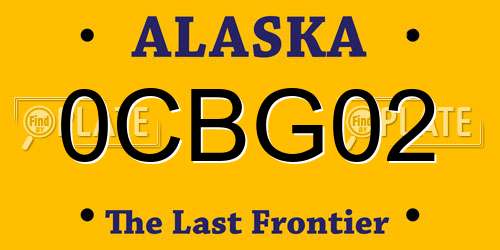 0CBG02 Alaska License Plate