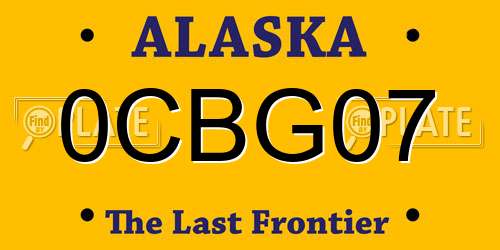 0CBG07 Alaska License Plate