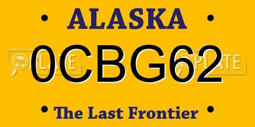 0CBG62 Alaska License Plate