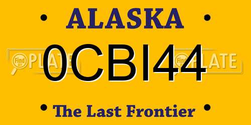 0CBI44 Alaska License Plate
