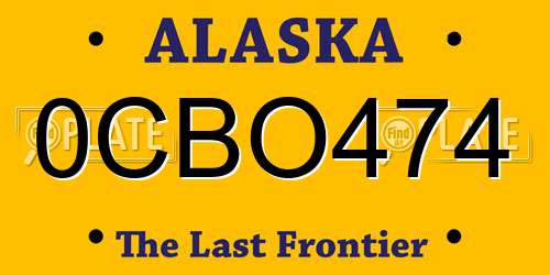 0CBO474 Alaska License Plate