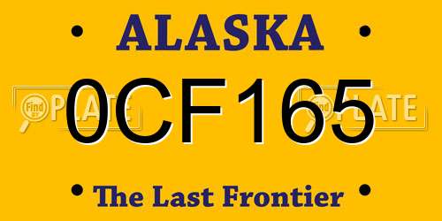 0CF165 Alaska License Plate