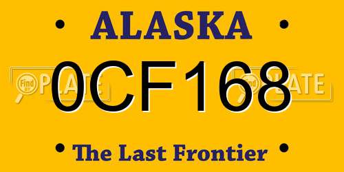 0CF168 Alaska License Plate