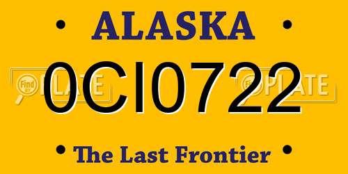 0CI0722 Alaska License Plate
