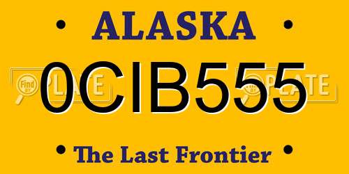 0CIB555 Alaska License Plate