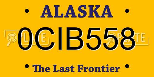 0CIB558 Alaska License Plate