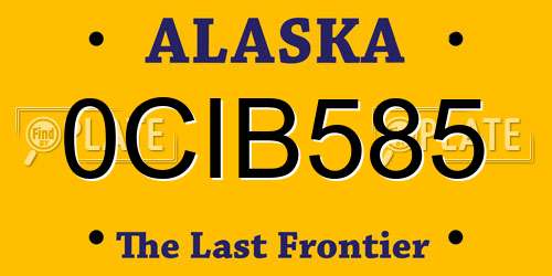 0CIB585 Alaska License Plate