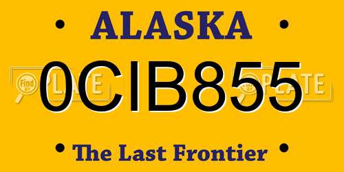 0CIB855 Alaska License Plate
