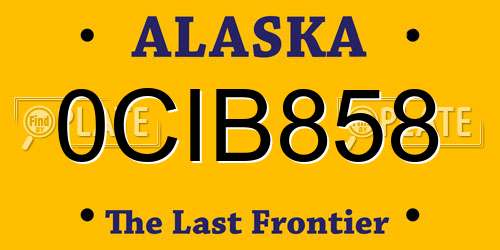 0CIB858 Alaska License Plate
