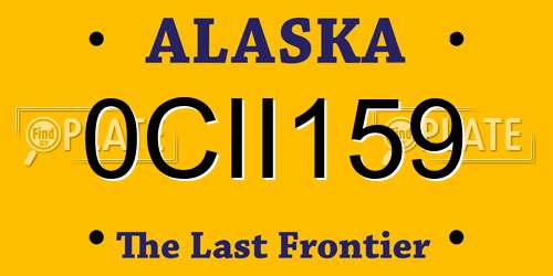 0CII159 Alaska License Plate