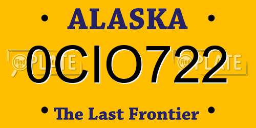 0CIO722 Alaska License Plate
