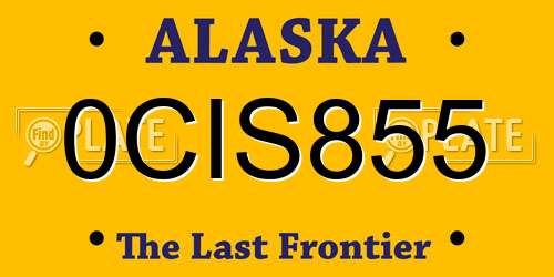0CIS855 Alaska License Plate