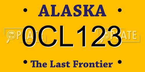 0CL123 Alaska License Plate