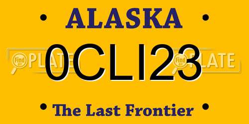 0CLI23 Alaska License Plate