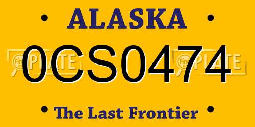 0CS0474 Alaska License Plate