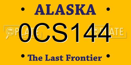 0CS144 Alaska License Plate