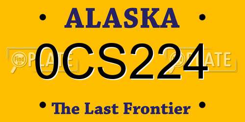 0CS224 Alaska License Plate