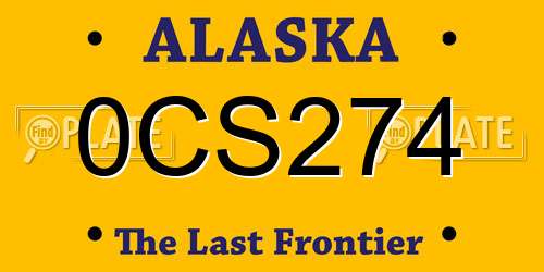 0CS274 Alaska License Plate