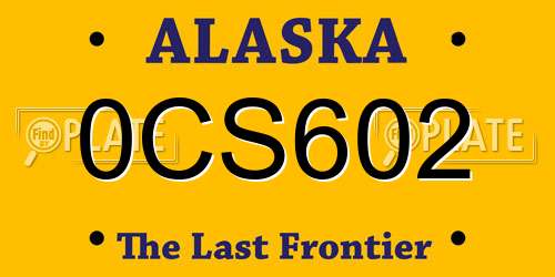 0CS602 Alaska License Plate