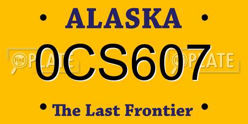 0CS607 Alaska License Plate