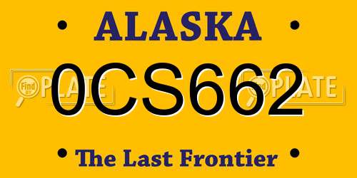 0CS662 Alaska License Plate